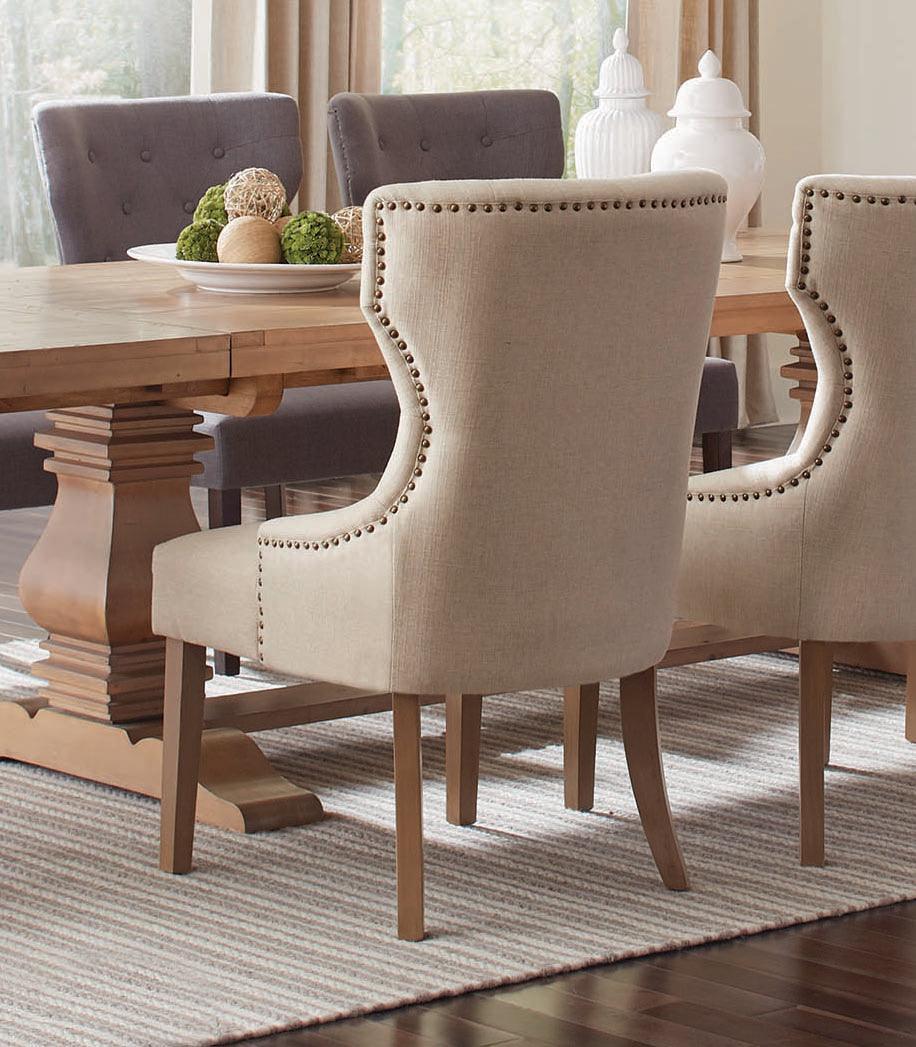 Florence Double Pedestal Dining Table Rustic Smoke - Ella Furniture