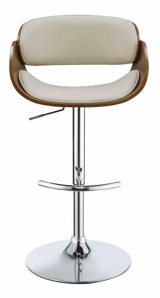 Dana Adjustable Bar Stool Ecru And Chrome - Ella Furniture