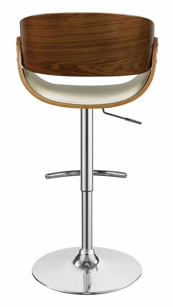Dana Adjustable Bar Stool Ecru And Chrome - Ella Furniture