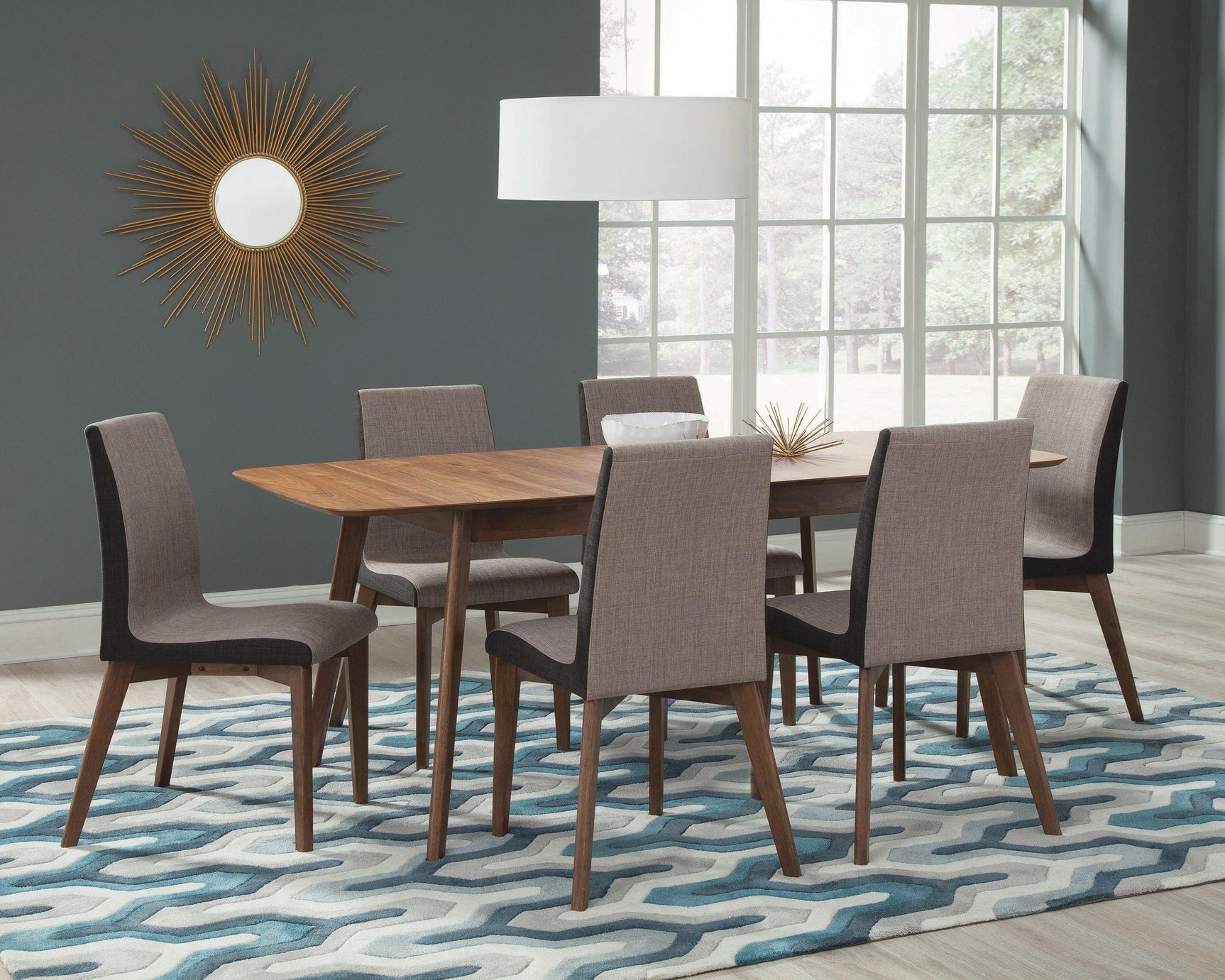 Redbridge Upholstered Side Chairs Grey And Natural Walnut (Set Of 2) - Ella Furniture
