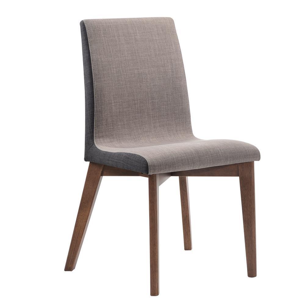 Redbridge Upholstered Side Chairs Grey And Natural Walnut (Set Of 2) - Ella Furniture