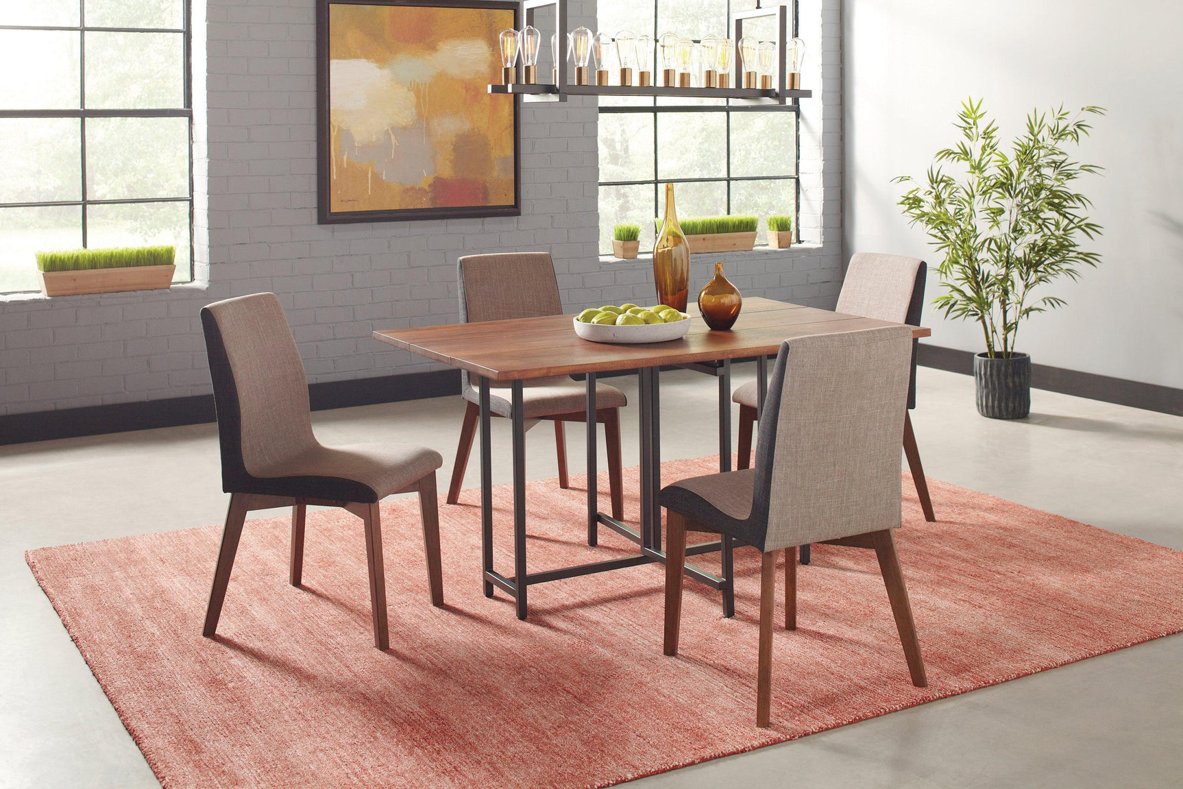 Redbridge Upholstered Side Chairs Grey And Natural Walnut (Set Of 2) - Ella Furniture