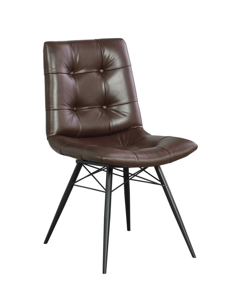 Aiken Upholstered Tufted Side Chairs Brown (Set Of 4) - Ella Furniture