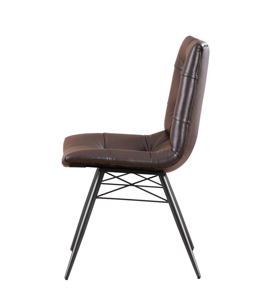 Aiken Upholstered Tufted Side Chairs Brown (Set Of 4) - Ella Furniture