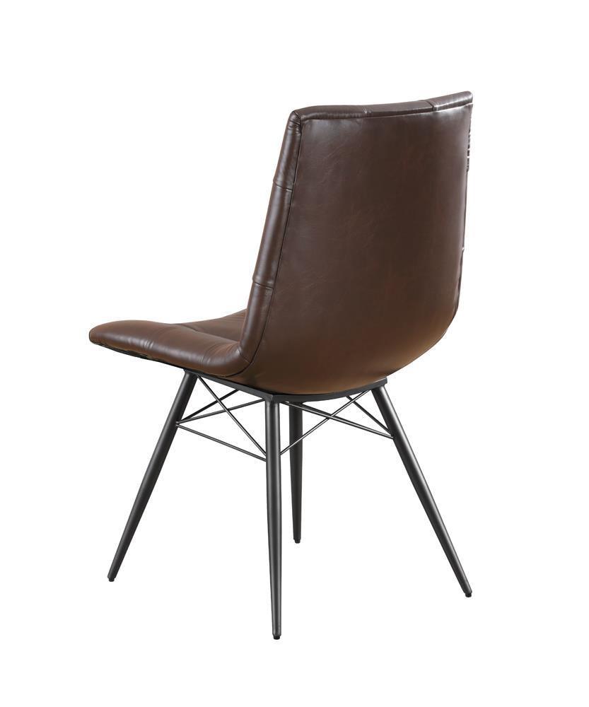 Aiken Upholstered Tufted Side Chairs Brown (Set Of 4) - Ella Furniture