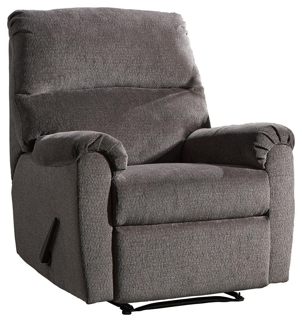 Nerviano Gray Chenille Recliner - Ella Furniture