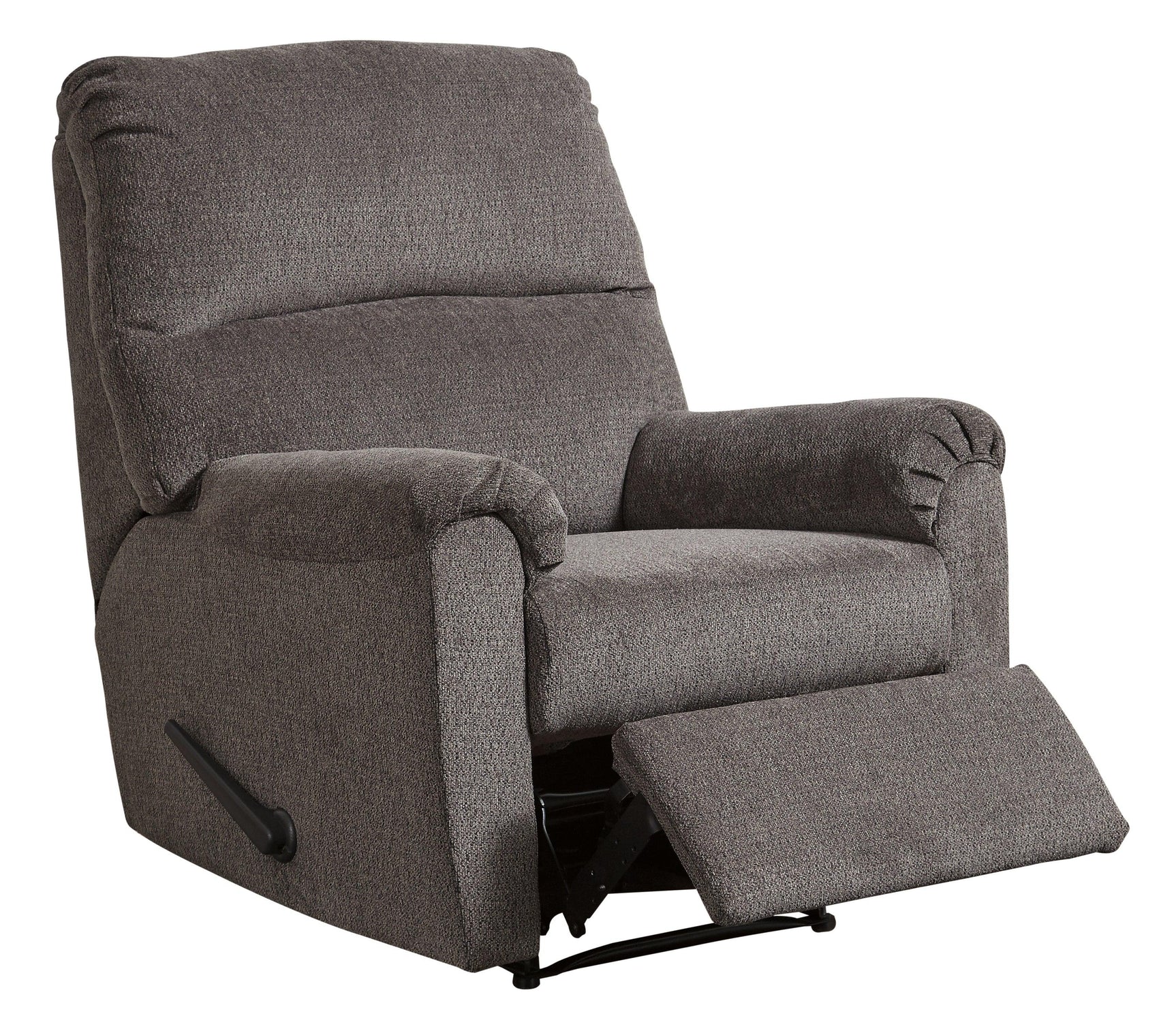 Nerviano Gray Chenille Recliner - Ella Furniture