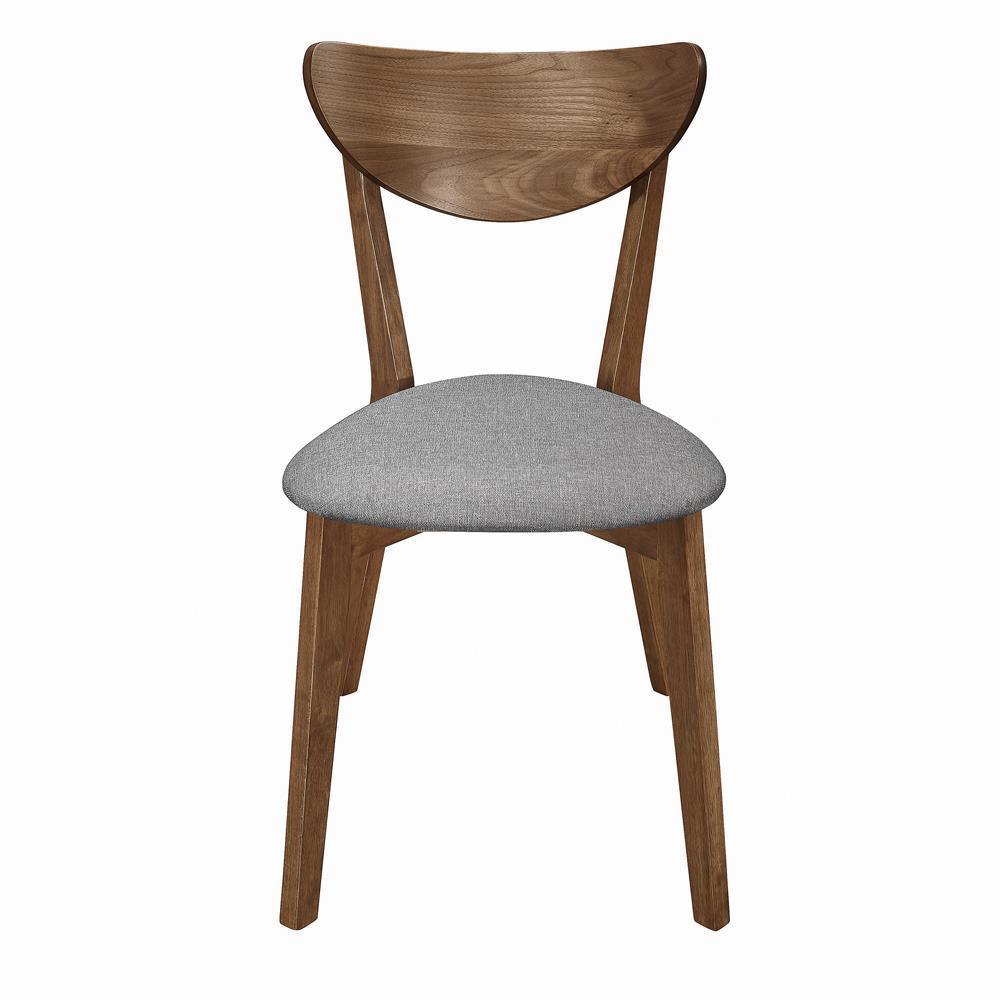Alfredo Upholstered Dining Chairs Grey And Natural Walnut (Set Of 2) - Ella Furniture