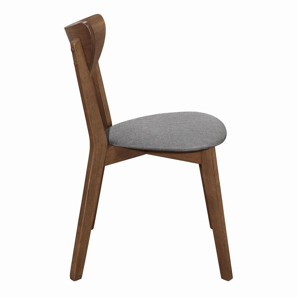 Alfredo Upholstered Dining Chairs Grey And Natural Walnut (Set Of 2) - Ella Furniture