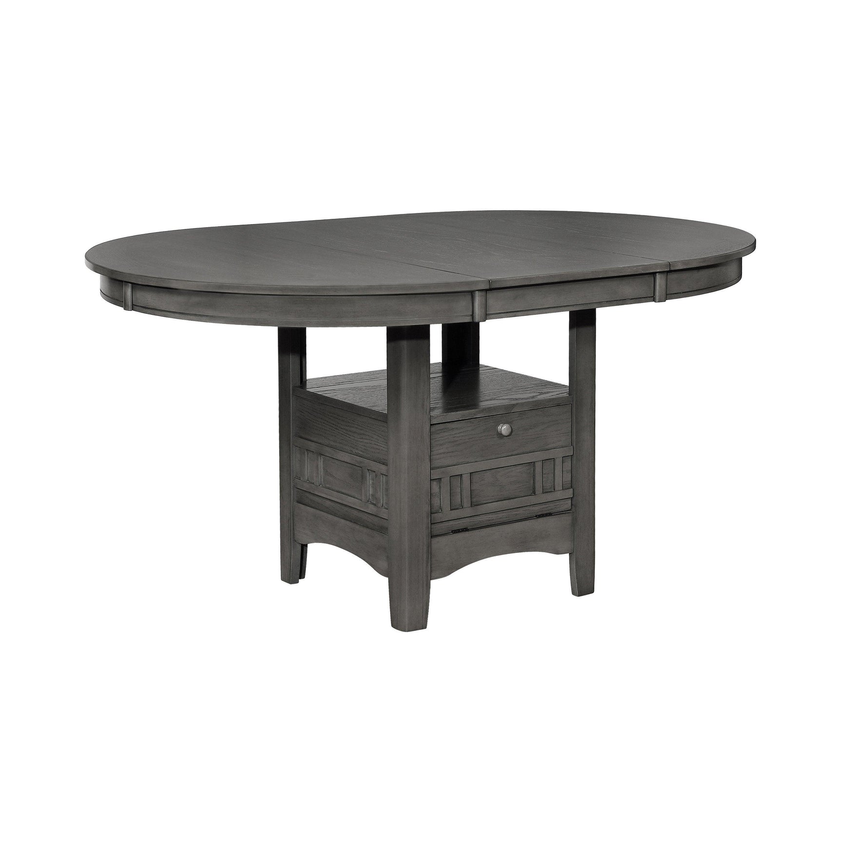 Lavon Medium Grey Storage Oval Dining Room Set - Ella Furniture