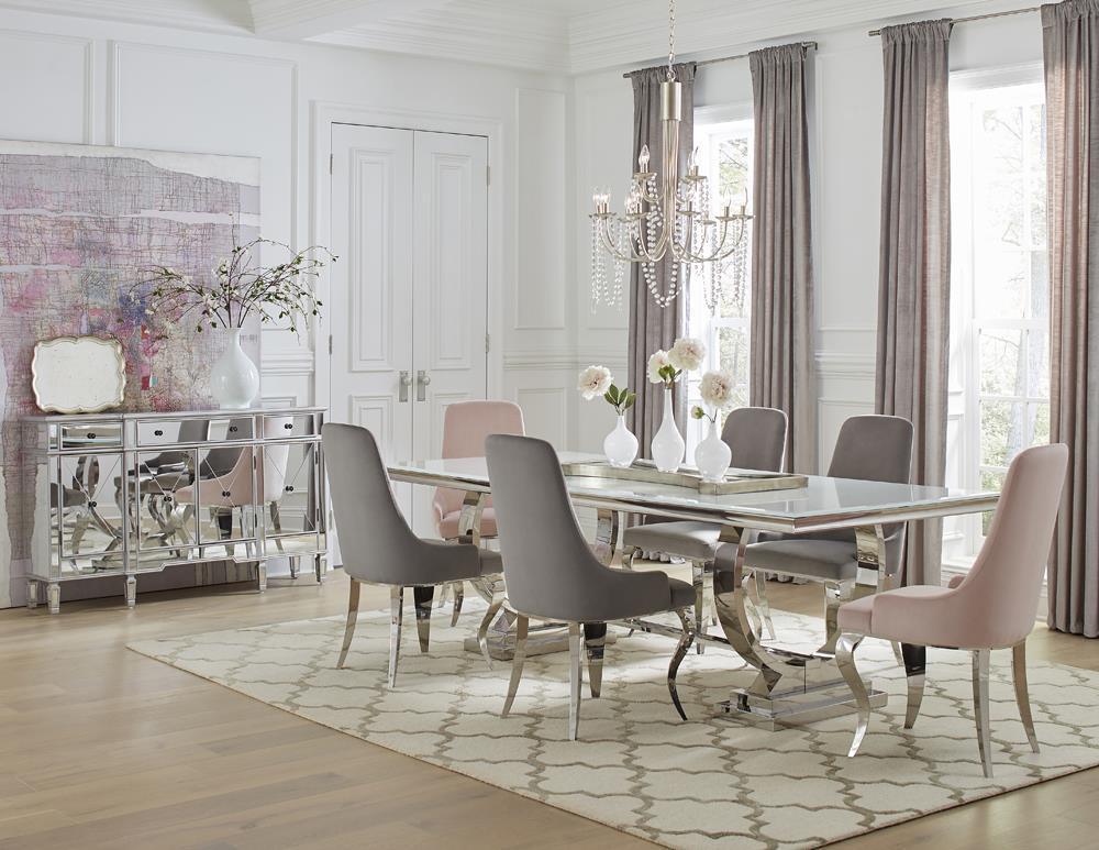 Antoine Upholstered Demi Arm Dining Chairs (Set Of 2) - Ella Furniture