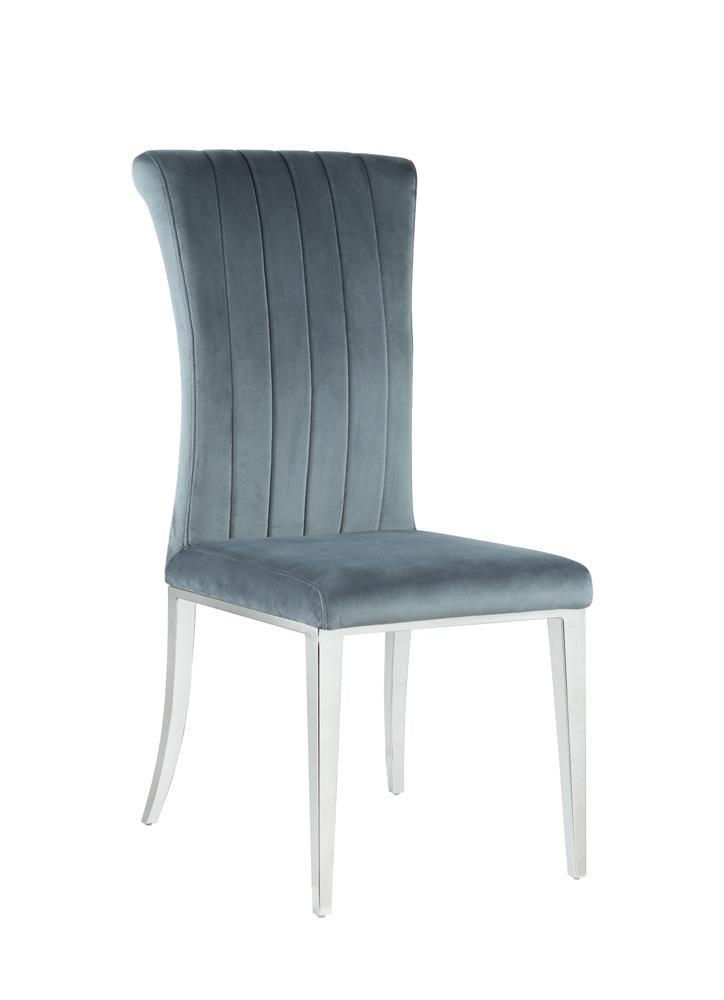 Beaufort Upholstered Curved Back Side Chairs Dark Grey (Set Of 2) - Ella Furniture