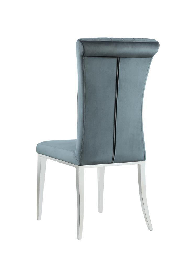 Beaufort Upholstered Curved Back Side Chairs Dark Grey (Set Of 2) - Ella Furniture
