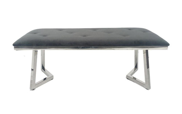 Beaufort Upholstered Tufted Bench Dark Grey - Ella Furniture
