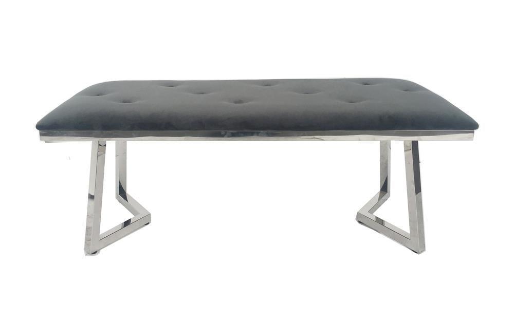 Beaufort Upholstered Tufted Bench Dark Grey - Ella Furniture