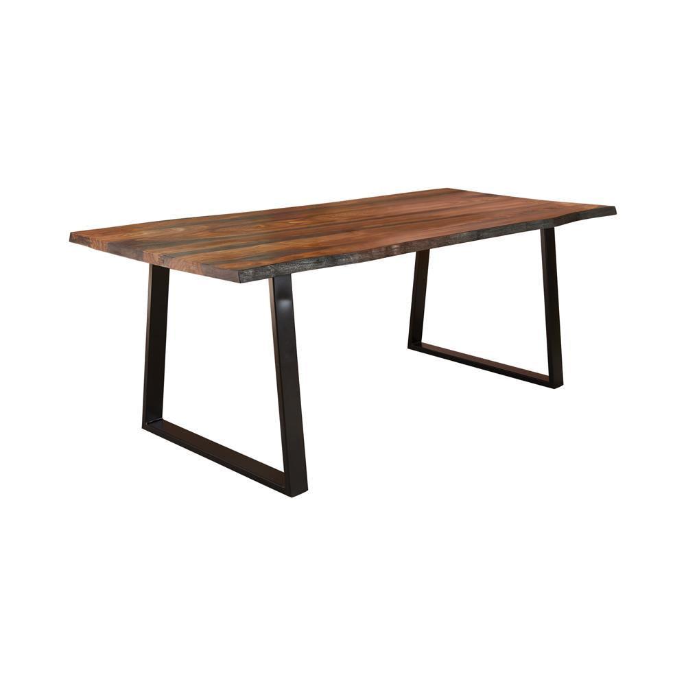Ditman Live Edge Dining Table Grey Sheesham And Black - Ella Furniture