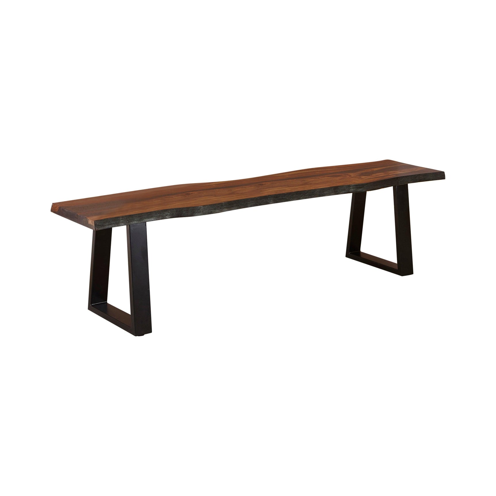 Ditman Live Edge Dining Table Grey Sheesham And Black - Ella Furniture