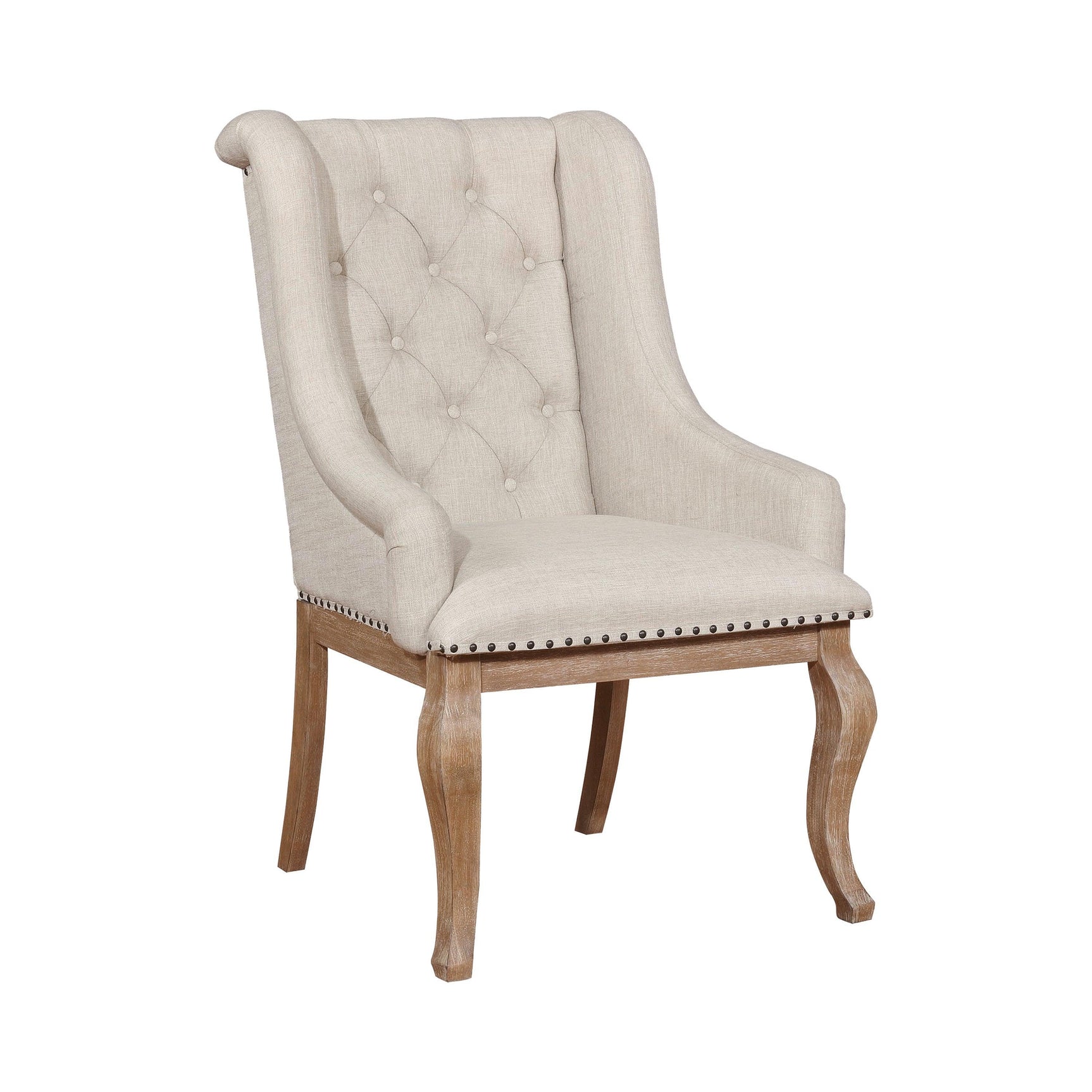 Brockway Cove Tufted Side Chairs Cream And Barley Brown (Set Of 2) - Ella Furniture