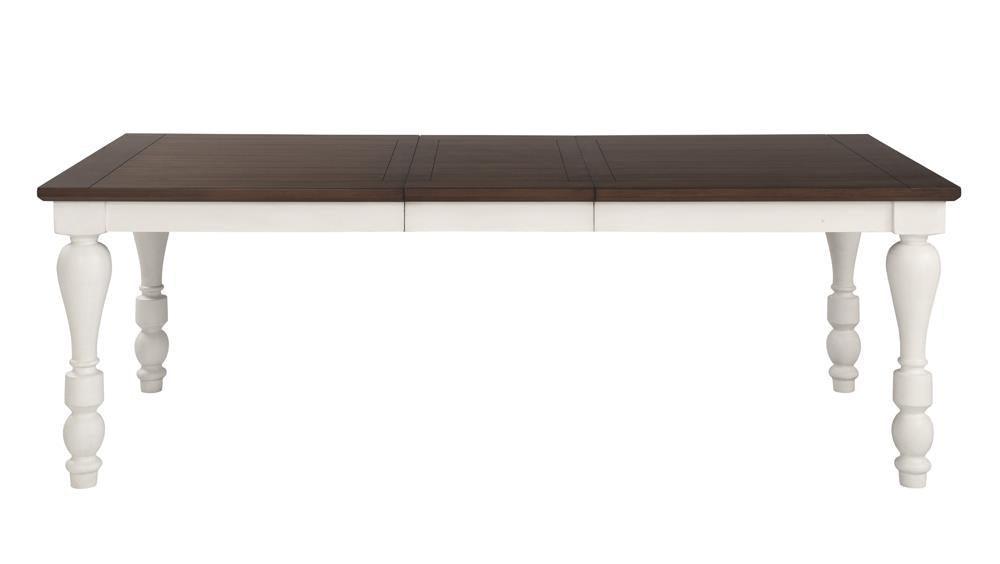 Madelyn Dining Table With Extension Leaf Dark Cocoa And Coastal White - Ella Furniture