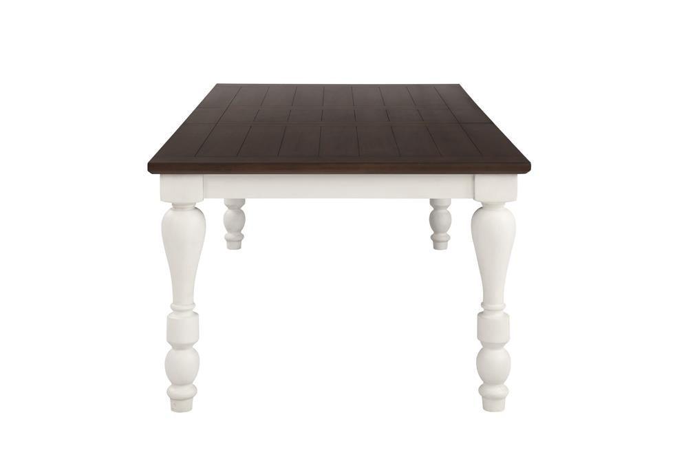 Madelyn Dining Table With Extension Leaf Dark Cocoa And Coastal White - Ella Furniture
