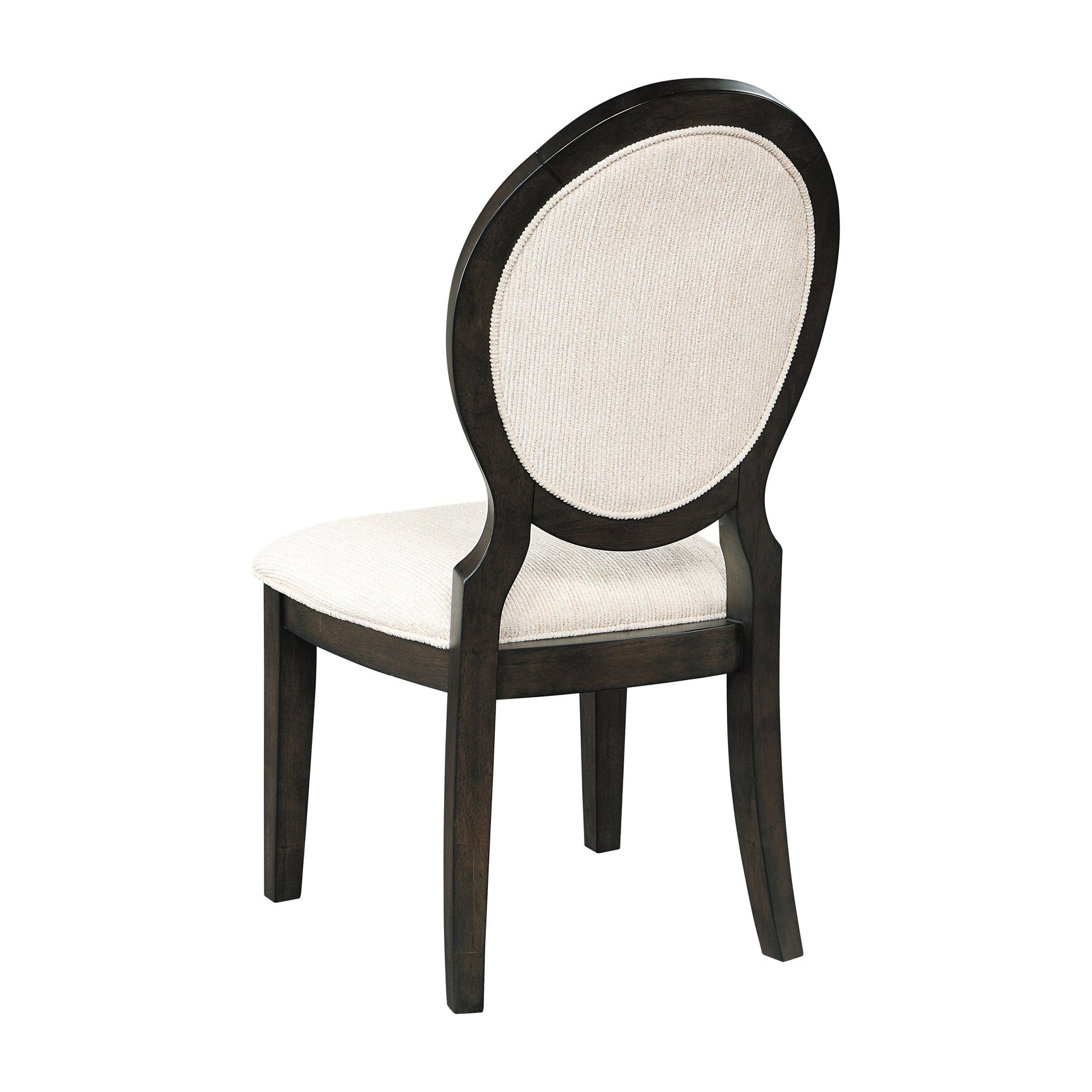Twyla Upholstered Dining Chairs With Oval Back (Set Of 2) Cream And Dark Cocoa - Ella Furniture