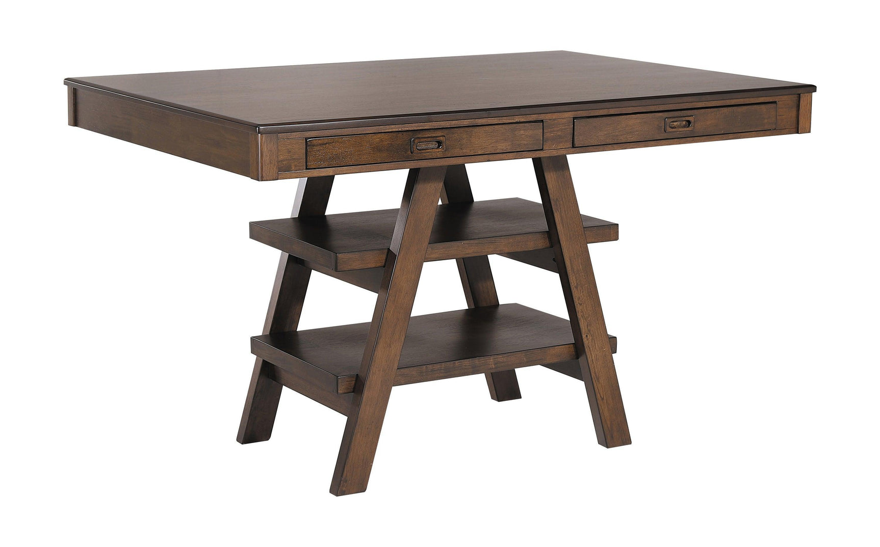 Dewey Upholstered Counter Height Chairs With Footrest (Set Of 2) Brown And Walnut - Ella Furniture