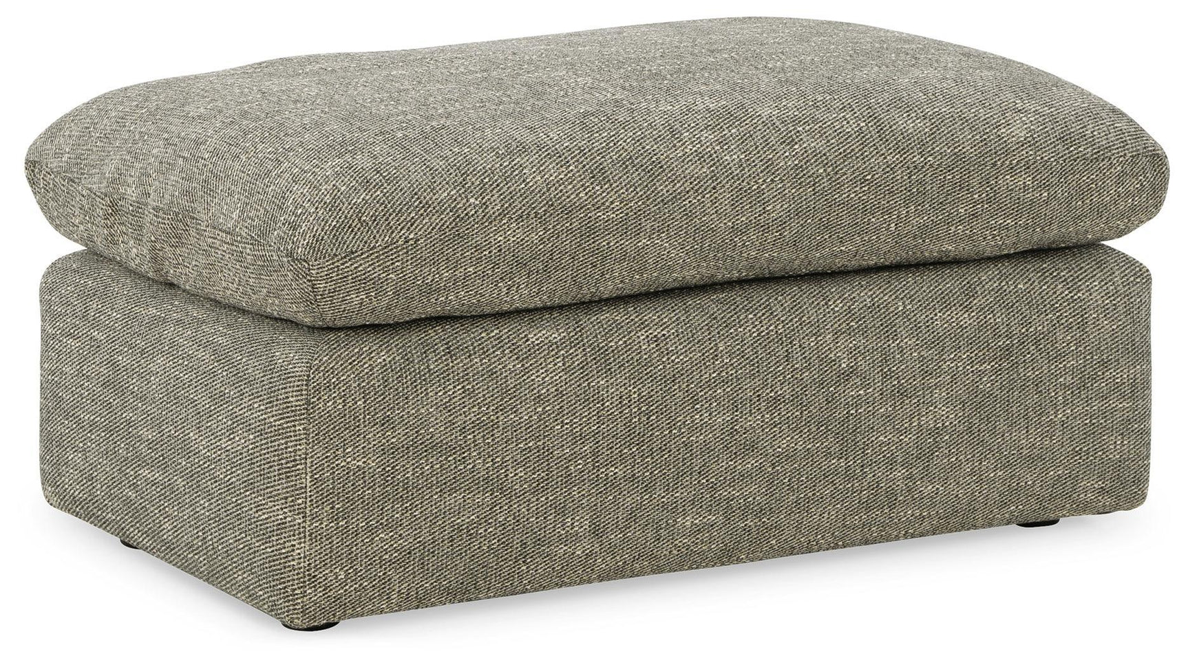 Dramatic Granite Chenille Ottoman - Ella Furniture