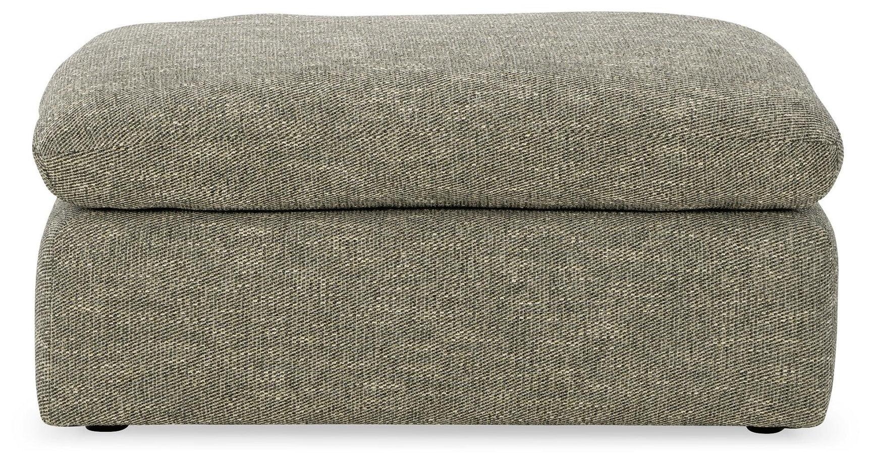Dramatic Granite Chenille Ottoman - Ella Furniture
