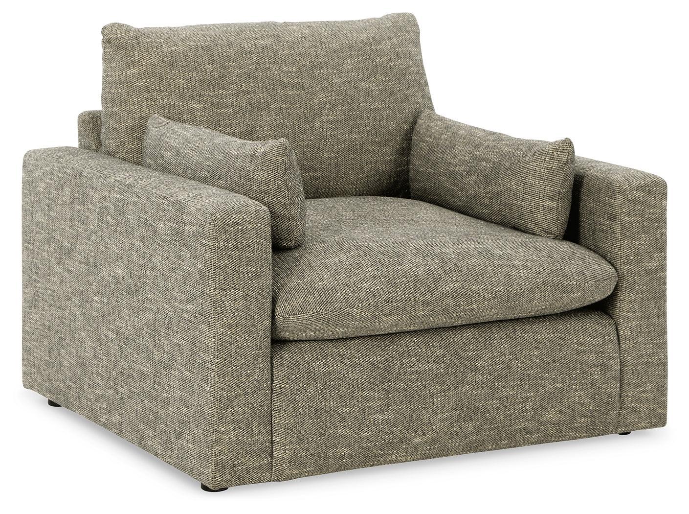 Dramatic Granite Chenille Oversized Chair - Ella Furniture