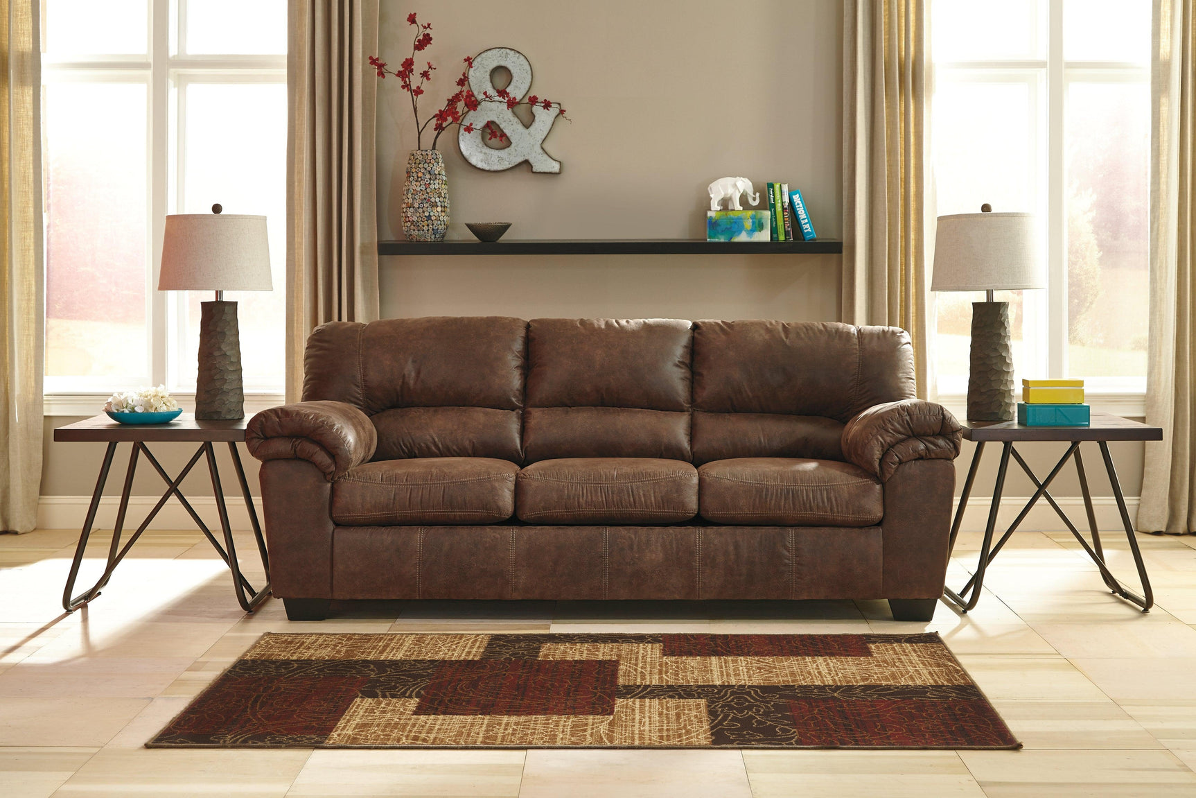 Bladen Coffee Faux Leather Full Sofa Sleeper - Ella Furniture
