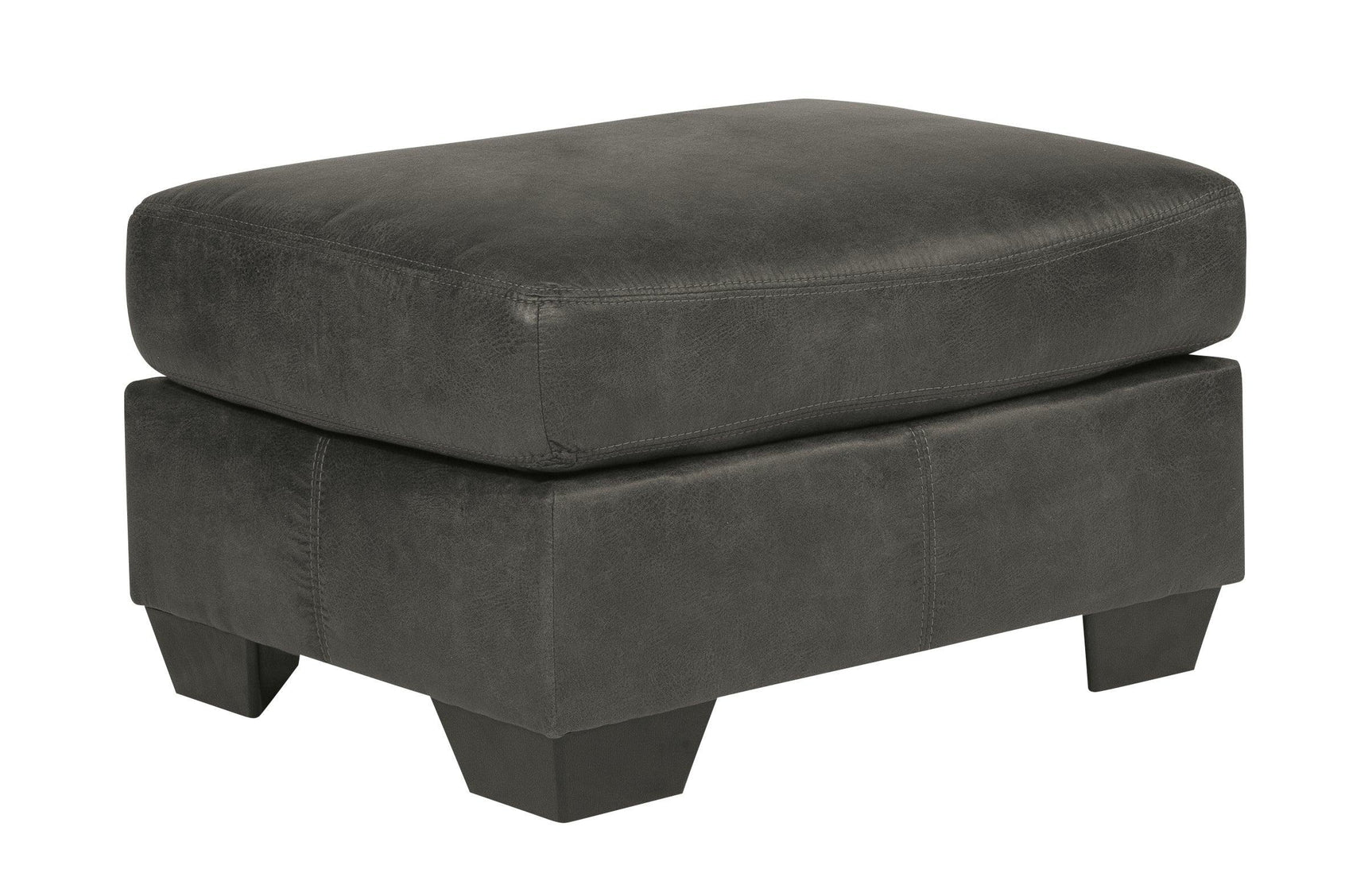 Bladen Slate Faux Leather Ottoman - Ella Furniture