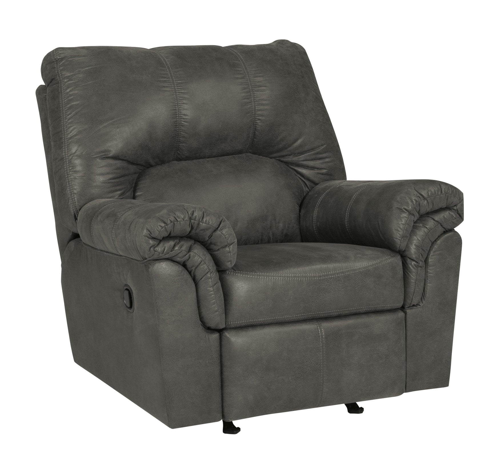 Bladen Slate Faux Leather Recliner - Ella Furniture