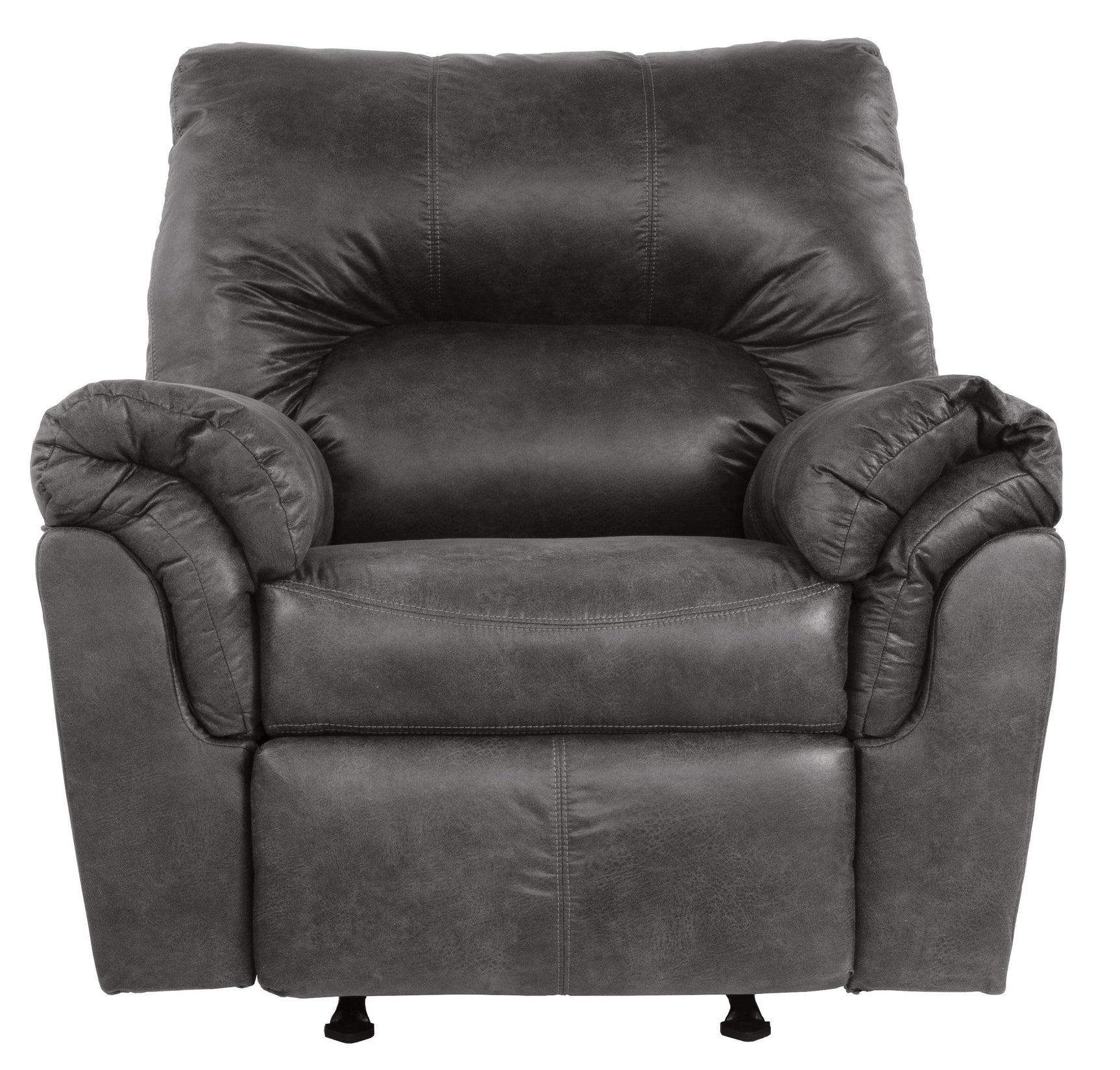 Bladen Slate Faux Leather Recliner - Ella Furniture