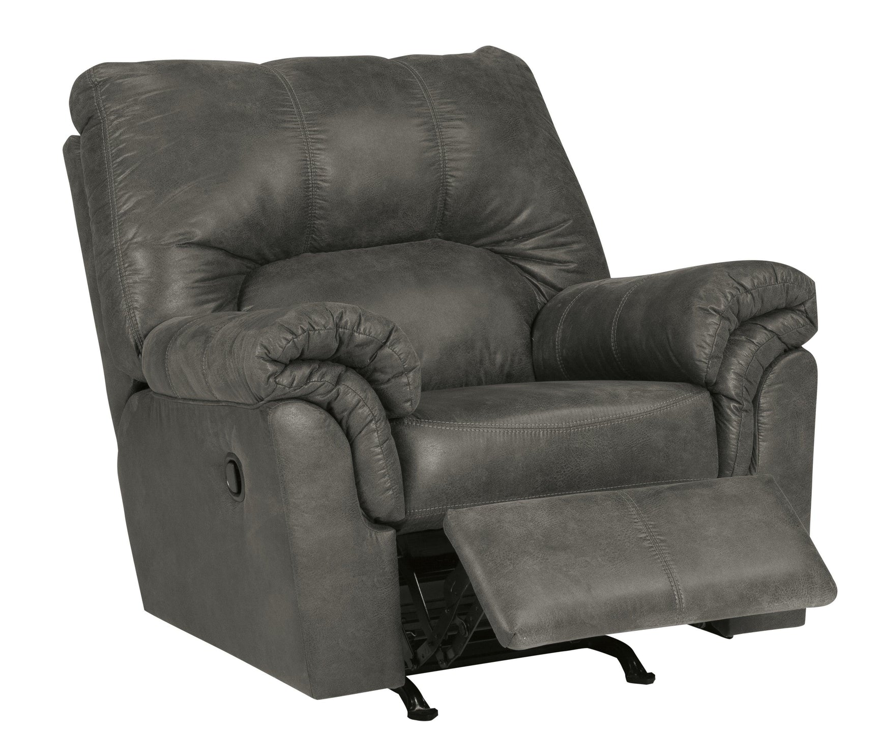 Bladen Slate Faux Leather Recliner - Ella Furniture