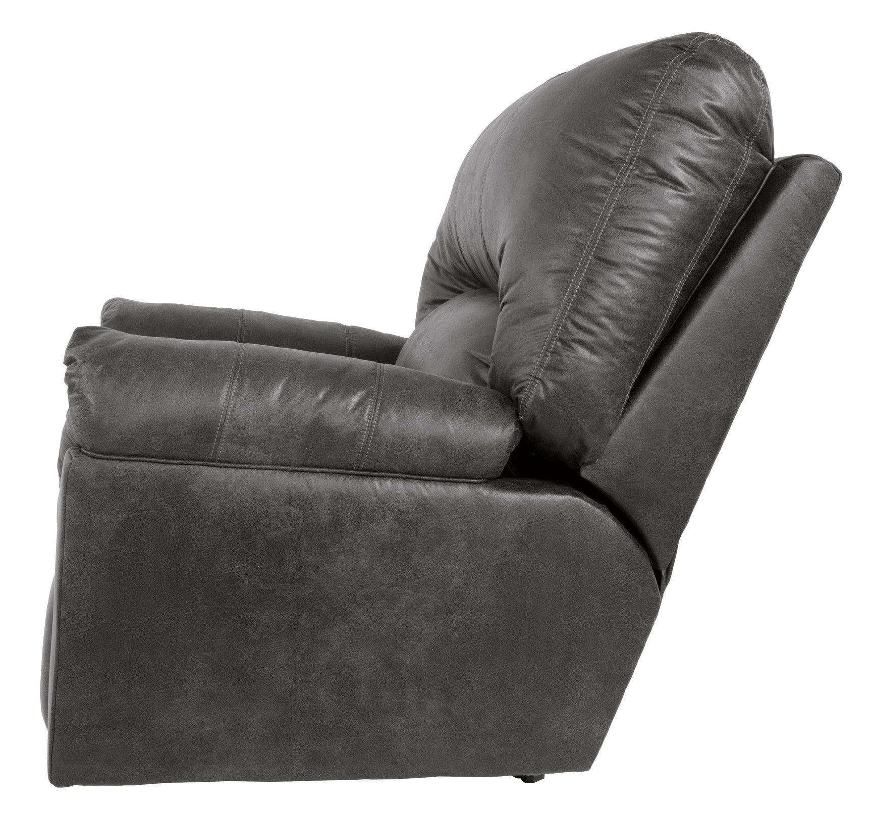 Bladen Slate Faux Leather Recliner - Ella Furniture