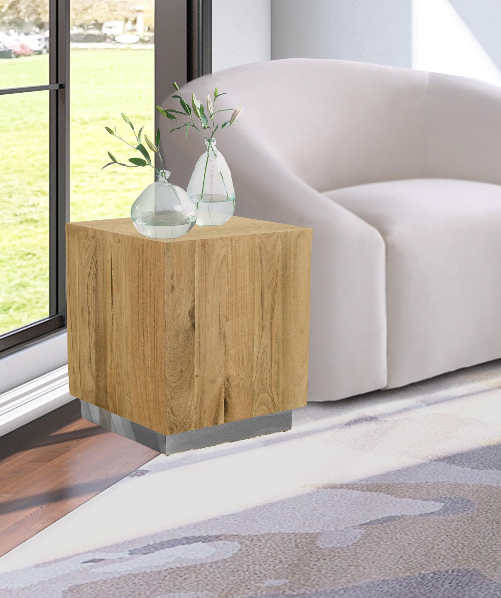 Acacia Silver End Table - Ella Furniture