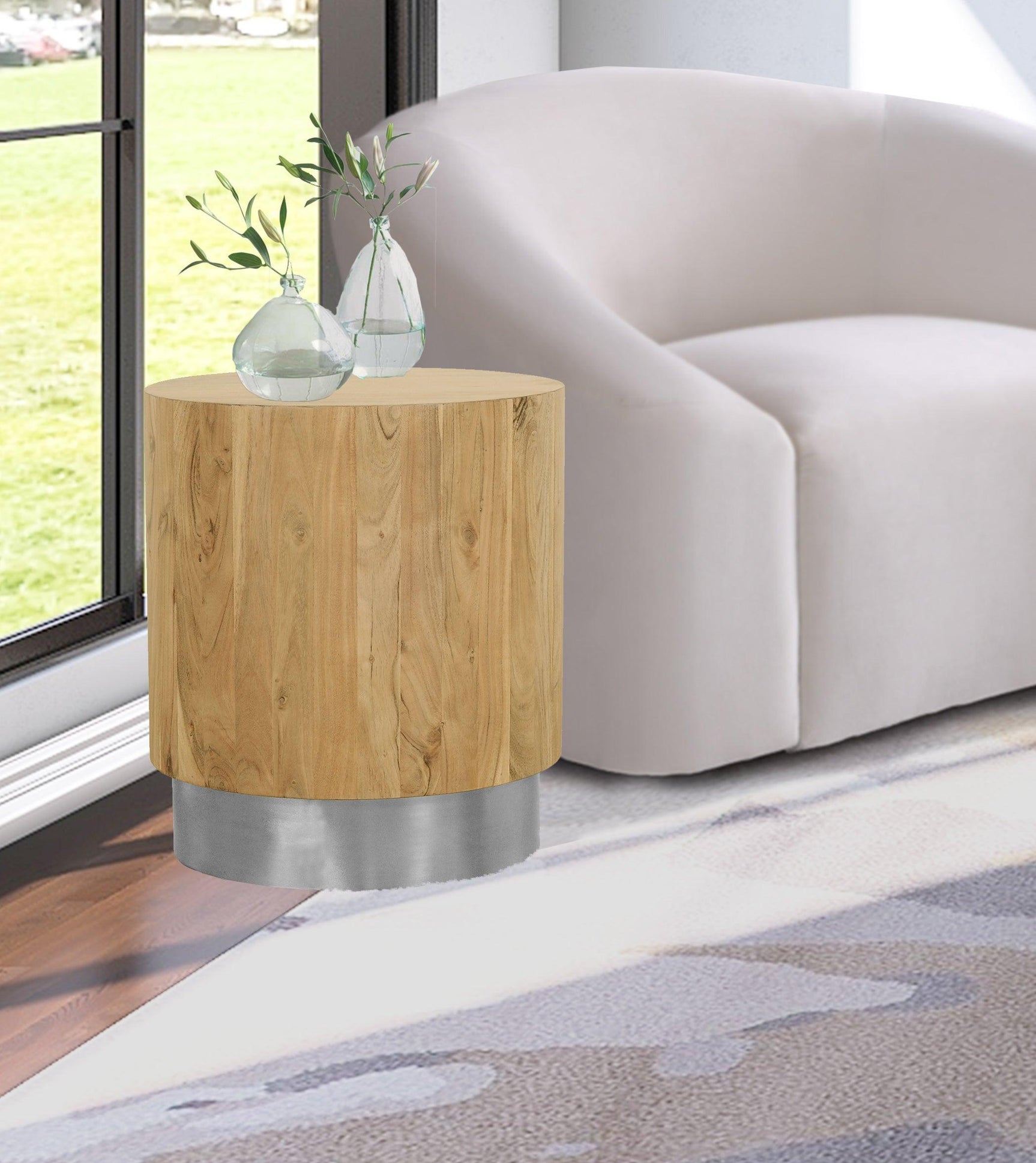 Acacia Silver End Table 247-Et - Ella Furniture
