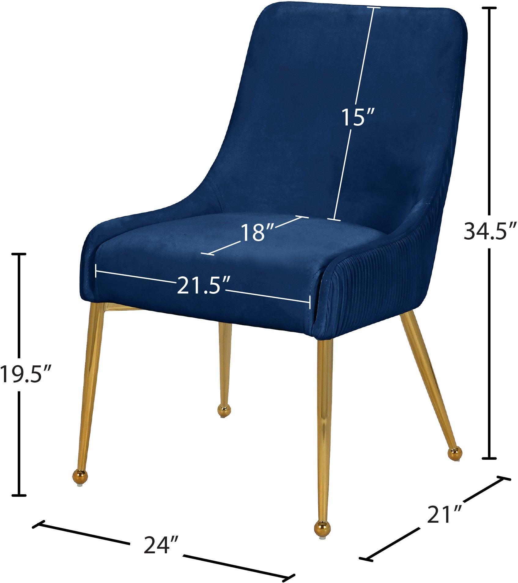 Ace Blue Velvet Dining Chair - Ella Furniture