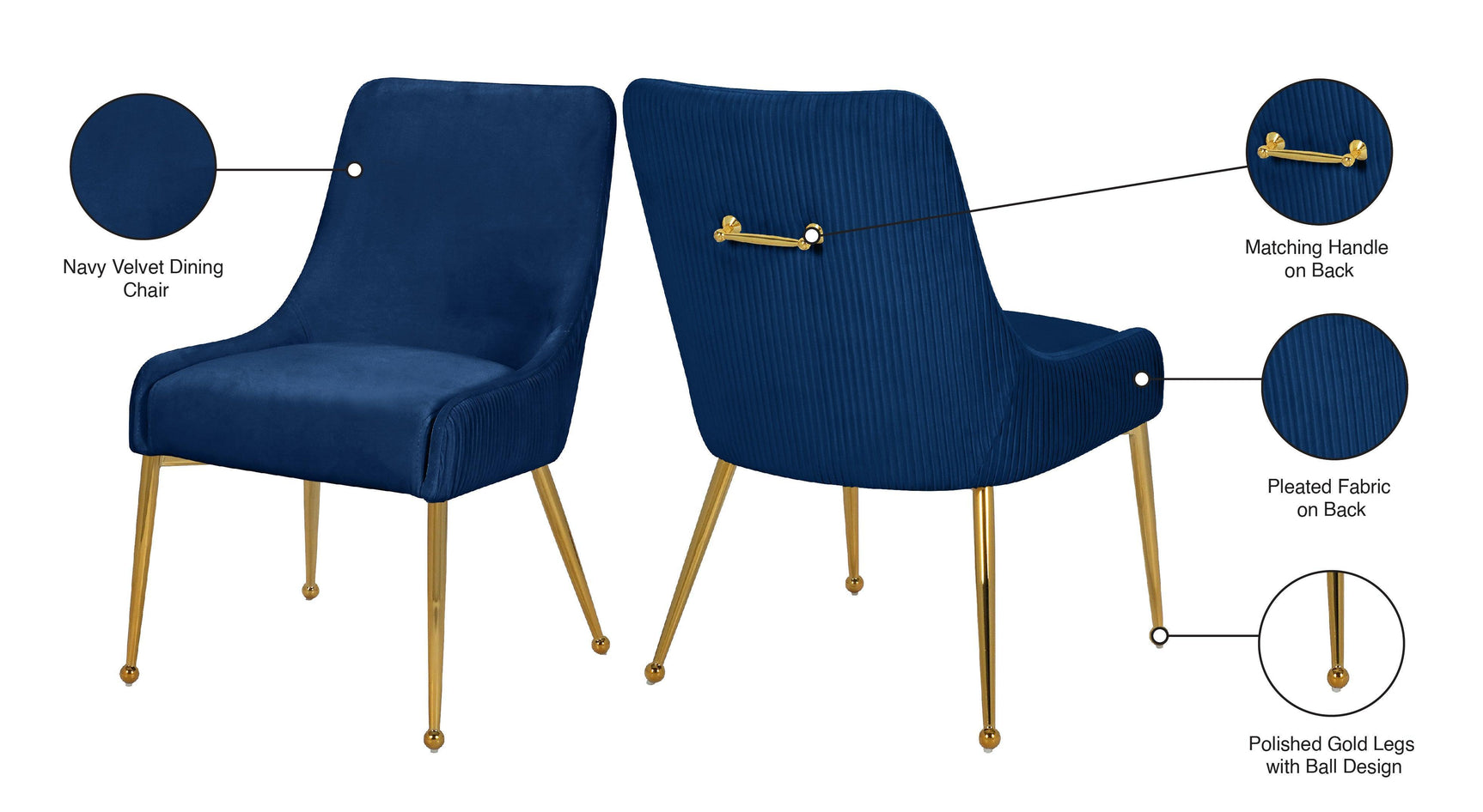 Ace Blue Velvet Dining Chair - Ella Furniture