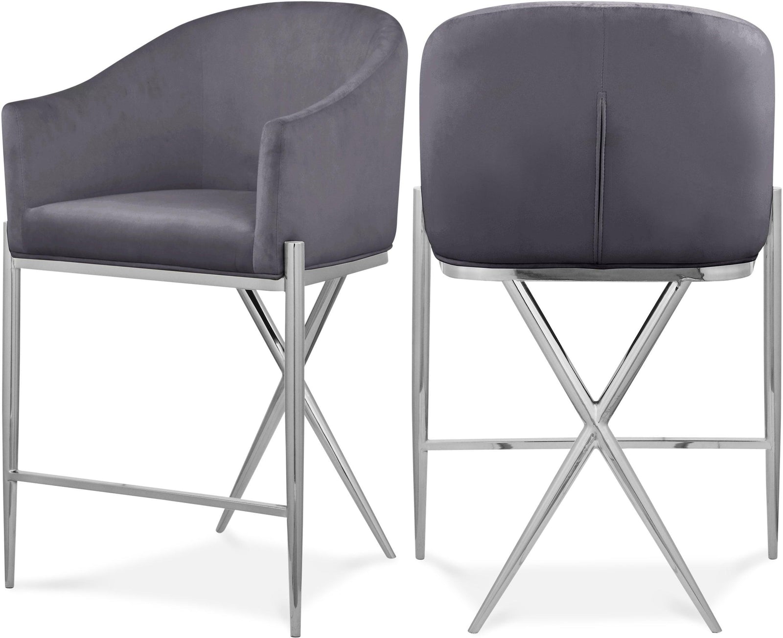 Xavier Grey Counter Stool - Ella Furniture