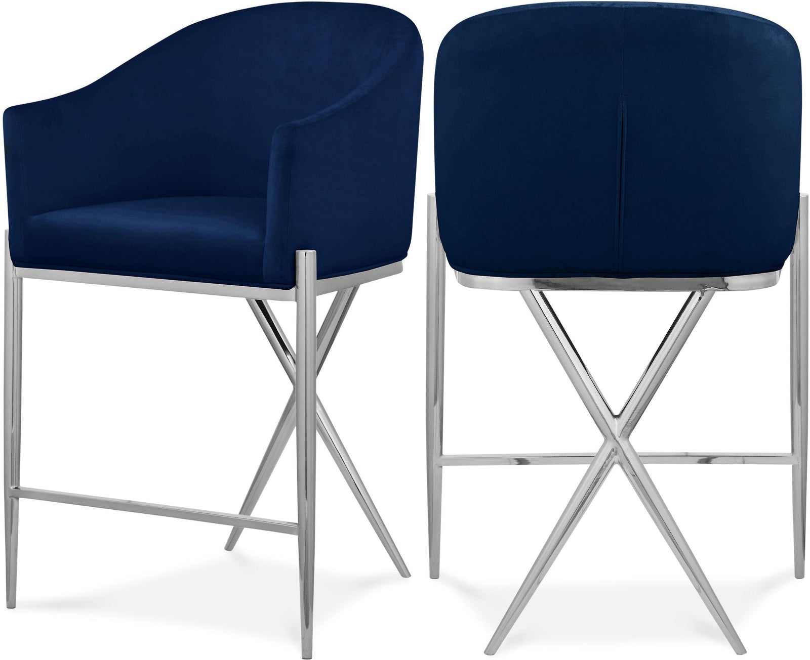 Xavier Blue Counter Stool - Ella Furniture