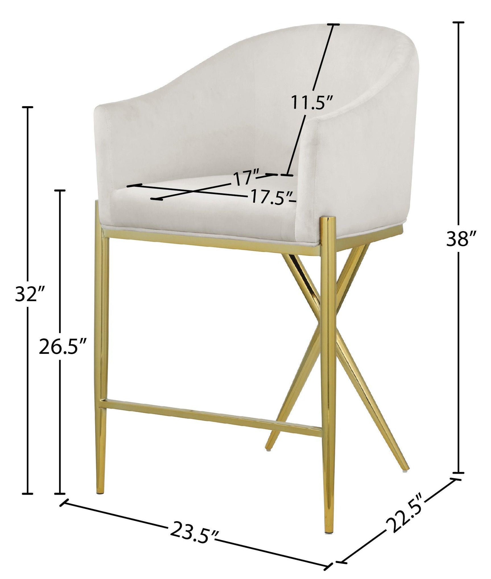 Xavier Cream Counter Stool - Ella Furniture