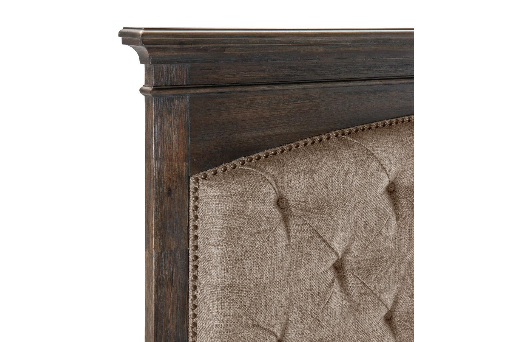 Motsinger Brown Modern Contemporary Solid Wood Fabric Upholstered Tufted Panel Bedroom Set - Ella Furniture