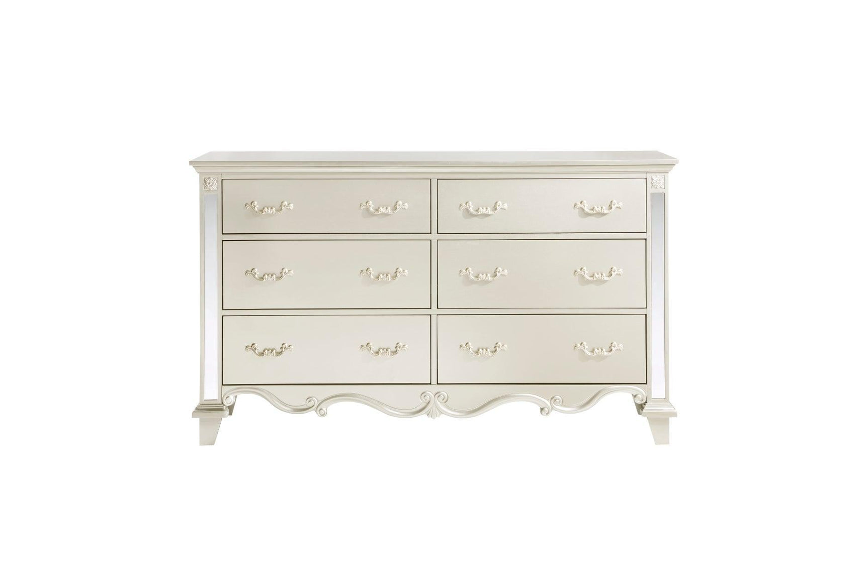 Ever Champagne Modern Contemporary Solid Wood Faux Leather Upholstered Tufted Sleigh Bedroom Set - Ella Furniture