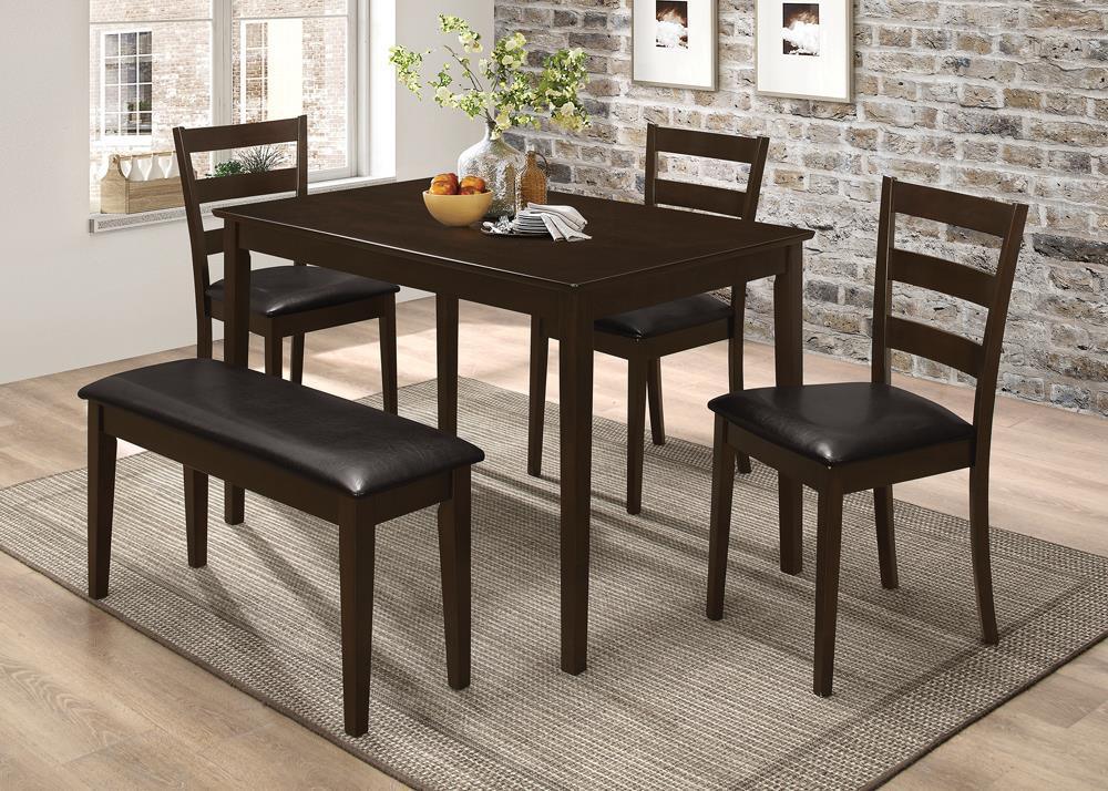 G150232 Cappuccino And Dark Brown Rectangular Dining Room Set - Ella Furniture