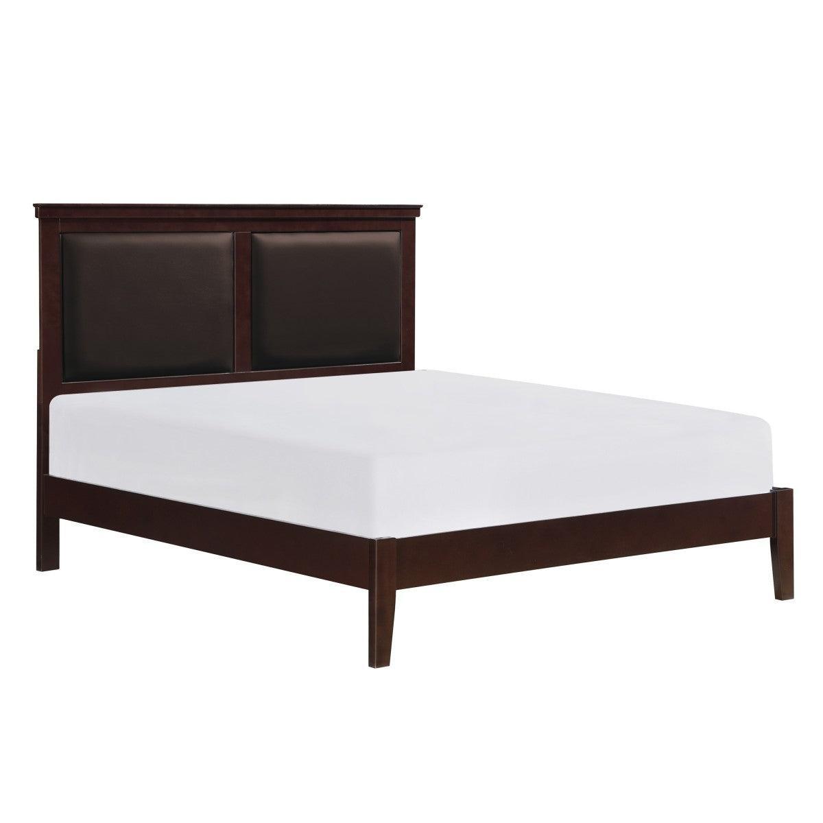 Seabright Black Modern Sleek Wood And Engineered Wood Faux Leather Upholstered King Panel Bed - Ella Furniture