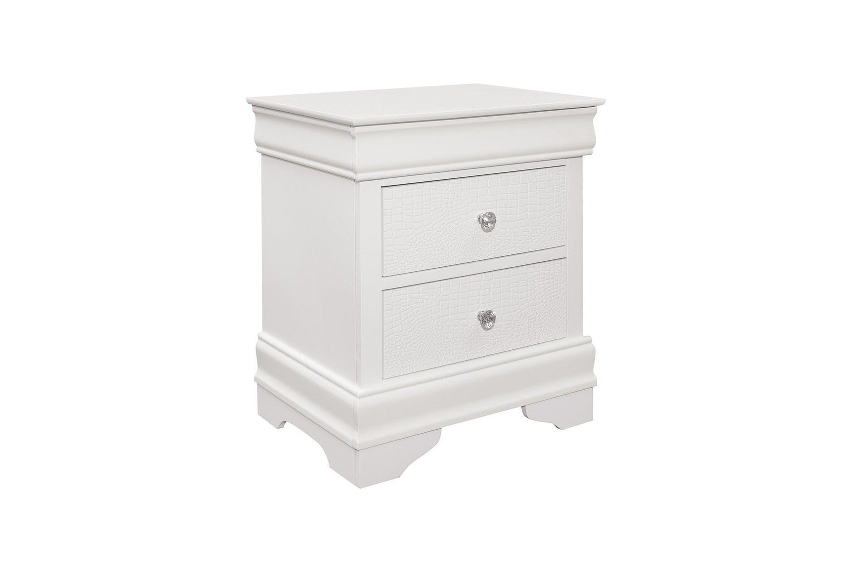 Lana White Contemporary Solid Wood Faux Leather Upholstered Tufted Youth LED Panel Bedroom Set - Ella Furniture