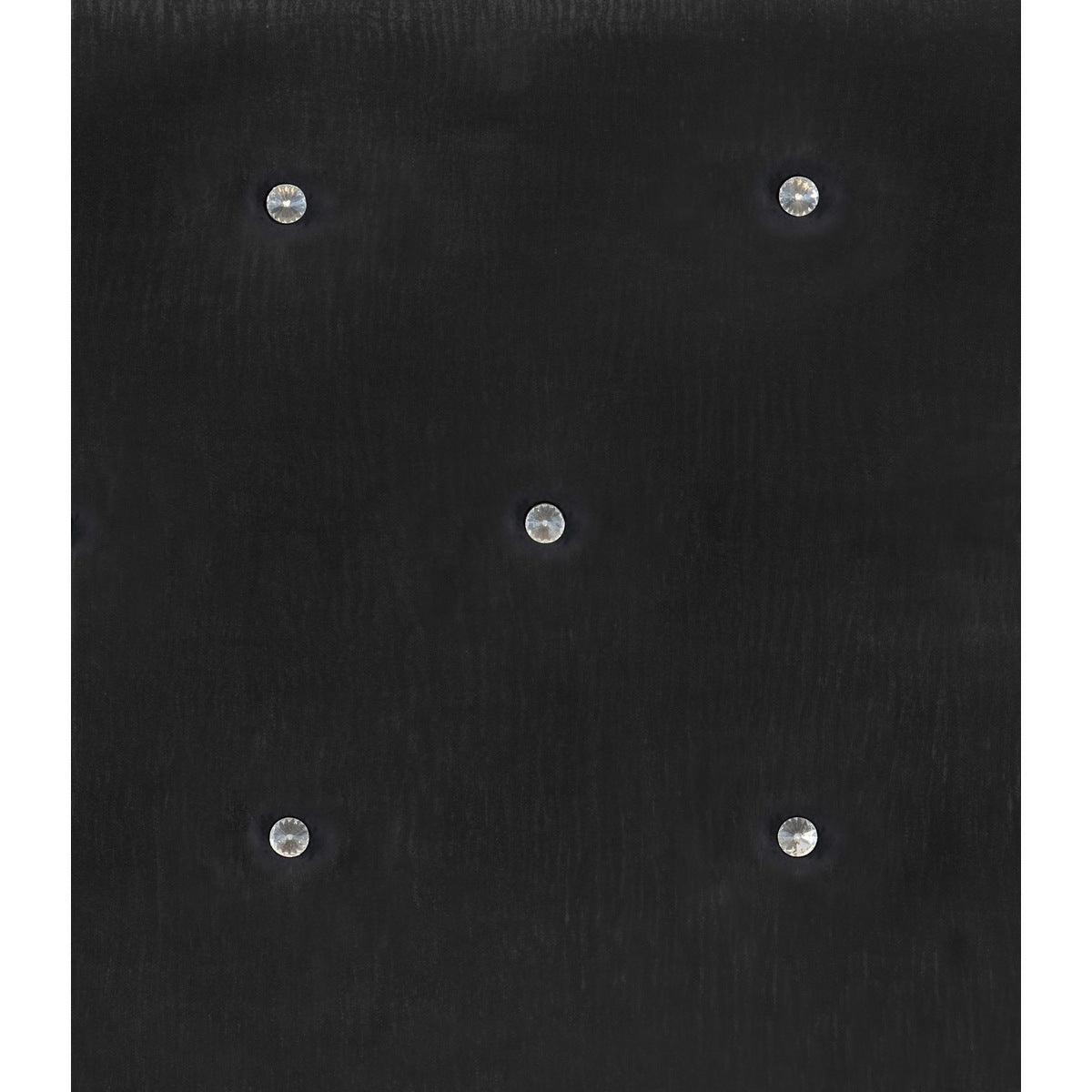 Salon Black Wood And Engineered Wood Faux Leather Upholstered Tufted Headboard LED King Panel Bed - Ella Furniture