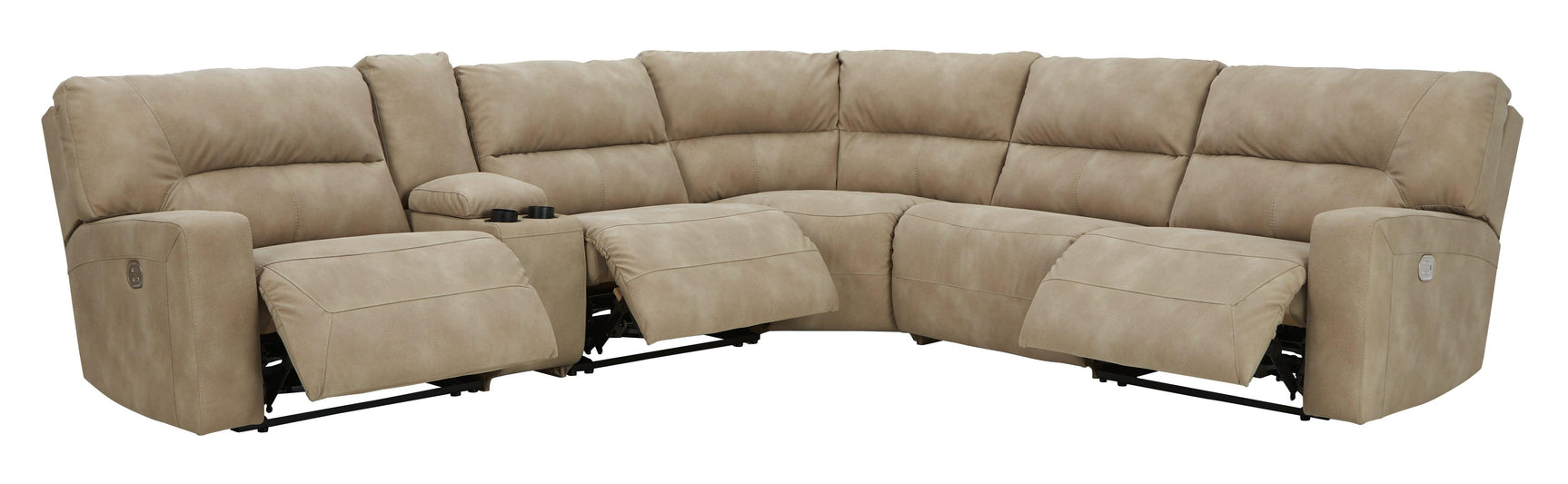 Next-gen Durapella Sand 6-Piece Power Reclining Sectional - Ella Furniture