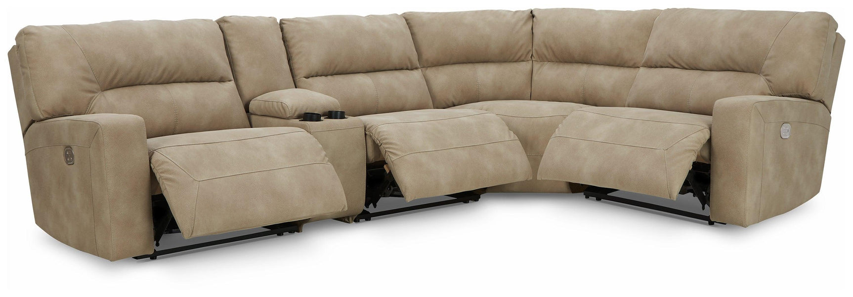 Next-gen Durapella Sand 5-Piece Power Reclining Sectional - Ella Furniture
